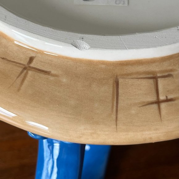 Mary Engelbreit Straw Hat Figural Mug by Charpente 1995 Polka Dot Bow & Flowers - Picture 9 of 9